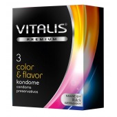 Цветные ароматизированные презервативы VITALIS PREMIUM color   flavor - 3 шт. - Vitalis - купить с доставкой в Батайске