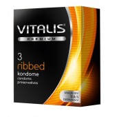 Ребристые презервативы VITALIS PREMIUM ribbed - 3 шт. - Vitalis - купить с доставкой в Батайске