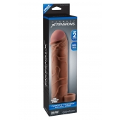 Коричневая насадка с кольцом Perfect 2 Extension with Ball Strap - 19 см. - Pipedream - в Батайске купить с доставкой