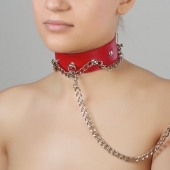 Красный ошейник из натуральной кожи - Sitabella - купить с доставкой в Батайске