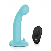Голубая изогнутая насадка 6in Remote Control Ripple P-Spot G-Spot на черных трусиках - 16 см. - Pegasus - купить с доставкой в Батайске