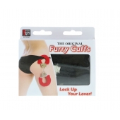 Металлические наручники с чёрной меховой опушкой - Dream Toys - купить с доставкой в Батайске
