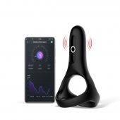 Черное виброкольцо Magic Motion Rise с подхватом мошонки - Magic Motion - в Батайске купить с доставкой