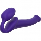 Фиолетовый безремневой страпон Silicone Bendable Strap-On - size M - Strap-on-me - купить с доставкой в Батайске