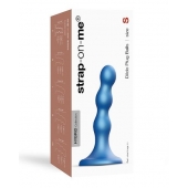 Голубая насадка Strap-On-Me Dildo Plug Balls size S - Strap-on-me - купить с доставкой в Батайске