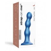 Голубая насадка Strap-On-Me Dildo Plug Balls size L - Strap-on-me - купить с доставкой в Батайске