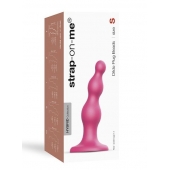 Розовая насадка Strap-On-Me Dildo Plug Beads size S - Strap-on-me - купить с доставкой в Батайске