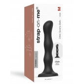 Черная насадка Strap-On-Me Dildo Geisha Balls size M - Strap-on-me - купить с доставкой в Батайске