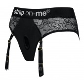 Черные трусики для насадок Diva Lingerie Harness - size M - Strap-on-me - купить с доставкой в Батайске