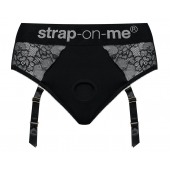 Черные трусики для насадок Diva Lingerie Harness - size M - Strap-on-me - купить с доставкой в Батайске