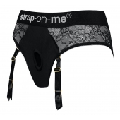 Черные трусики для насадок Diva Lingerie Harness - size L - Strap-on-me - купить с доставкой в Батайске