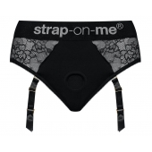 Черные трусики для насадок Diva Lingerie Harness - size L - Strap-on-me - купить с доставкой в Батайске