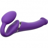 Фиолетовый безремневой вибрострапон Vibrating Bendable Strap-On - size L - Strap-on-me - купить с доставкой в Батайске