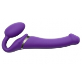 Фиолетовый безремневой вибрострапон Vibrating Bendable Strap-On - size L - Strap-on-me - купить с доставкой в Батайске