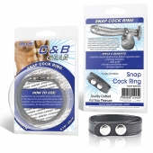 Кольцо на пенис SNAP COCK RING из искусственной кожи на клепках - BlueLine - в Батайске купить с доставкой