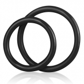 Набор из двух черных силиконовых колец разного диаметра SILICONE COCK RING SET - BlueLine - в Батайске купить с доставкой