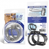 Двойное кольцо выносливости на пенис DUAL STAMINA RING - BlueLine - в Батайске купить с доставкой