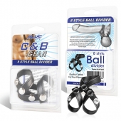Разделитель мошонки из искусственной кожи на клепках 8 STYLE BALL DIVIDER - BlueLine - купить с доставкой в Батайске