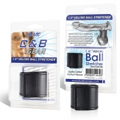 Хомут-утяжка для мошонки из искусственной кожи на липучке VELCRO BALL STRETCHER- 4 см. - BlueLine - в Батайске купить с доставкой