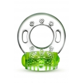 Зеленое эрекционное виброкольцо Arouser Vibrating C-Ring - Blush Novelties - в Батайске купить с доставкой