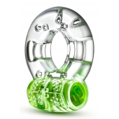 Зеленое эрекционное виброкольцо Arouser Vibrating C-Ring - Blush Novelties - в Батайске купить с доставкой