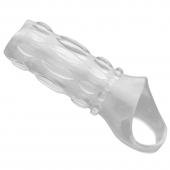 Насадка на пенис с кольцом для мошонки Clear Sensations Enhancer Sex Sleeve - 11,5 см. - XR Brands - в Батайске купить с доставкой