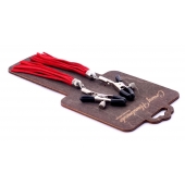 Металлические зажимы на соски с красными замшевыми кисточками - Crazy Handmade - купить с доставкой в Батайске