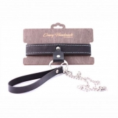 Узкий однослойный ошейник с поводком - Crazy Handmade - купить с доставкой в Батайске