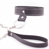 Узкий однослойный ошейник с поводком - Crazy Handmade - купить с доставкой в Батайске