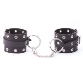Черные кожаные оковы с люверсами - Crazy Handmade - купить с доставкой в Батайске
