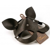 Черная кожаная маска  Кошка  с маленькими ушками - Crazy Handmade - купить с доставкой в Батайске