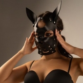 Черная маска  Собака  с ушками - Crazy Handmade - купить с доставкой в Батайске