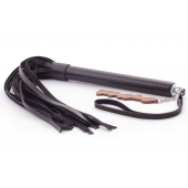 Черная кожаная плеть  Индиго  - 50 см. - Crazy Handmade - купить с доставкой в Батайске