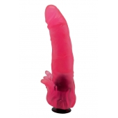 Розовая насадка для страпона с клиторальными лепестками - 18,5 см. - LOVETOY (А-Полимер) - купить с доставкой в Батайске