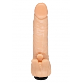 Телесная гелевая насадка-фаллос с клиторальными лепестками - 18,5 см. - LOVETOY (А-Полимер) - купить с доставкой в Батайске