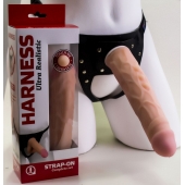 Насадка-фаллос в комплекте с трусиками Harness - 21,6 см. - LOVETOY (А-Полимер) - купить с доставкой в Батайске