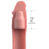 Телесная насадка-удлинитель 2 Inch Silicone X-tension with Strap - 20,3 см. - Pipedream - в Батайске купить с доставкой