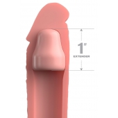 Телесная насадка-удлинитель 1 Inch Silicone X-tension - 17,8 см. - Pipedream - в Батайске купить с доставкой
