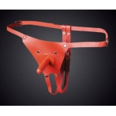 Красные кожаные универсальные трусики со штырьком для насадок - Sitabella - купить с доставкой в Батайске