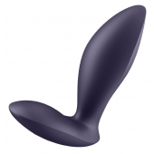 Фиолетовый анальный вибростимулятор Power Plug - Satisfyer - в Батайске купить с доставкой
