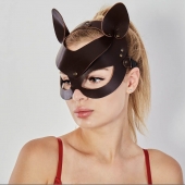 Коричневая кожаная маска  Кошечка - Sitabella - купить с доставкой в Батайске