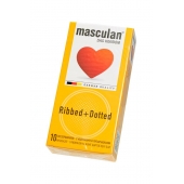 Презервативы с колечками и пупырышками Masculan Ribbed+Dotted - 10 шт. - Masculan - купить с доставкой в Батайске