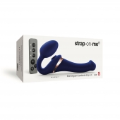 Синий безремневой страпон Multi Orgasm Size S с клиторальной стимуляцией - Strap-on-me - купить с доставкой в Батайске