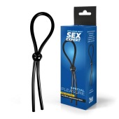 Черное силиконовое лассо с шариком для утяжки - Sex Expert - в Батайске купить с доставкой