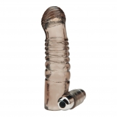 Дымчатая насадка на пенис с вибрацией  Vibrating Penis Enhancing Sleeve Extension - 13,3 см. - BlueLine - в Батайске купить с доставкой