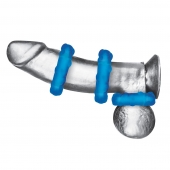 Комплект из трех голубых эрекционных колец 3-Pack Ribbed Rider Cock Ring Set - BlueLine - в Батайске купить с доставкой