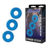 Комплект из трех голубых колец для эрекции 3-Pack Ultra-Stim Stretch Cock Rings - BlueLine - в Батайске купить с доставкой