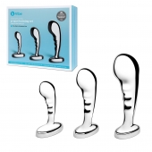 Набор из 3 стальных стимуляторов простаты Stainless Steel P-spot Training Set - b-Vibe - в Батайске купить с доставкой
