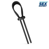 Черный ремень-лассо для усиления эрекции - Sex Expert - в Батайске купить с доставкой