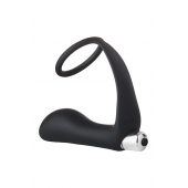 Черное эрекционное кольцо с вибропробкой Vibrating Anal Plug With Cockring - Dream Toys - в Батайске купить с доставкой